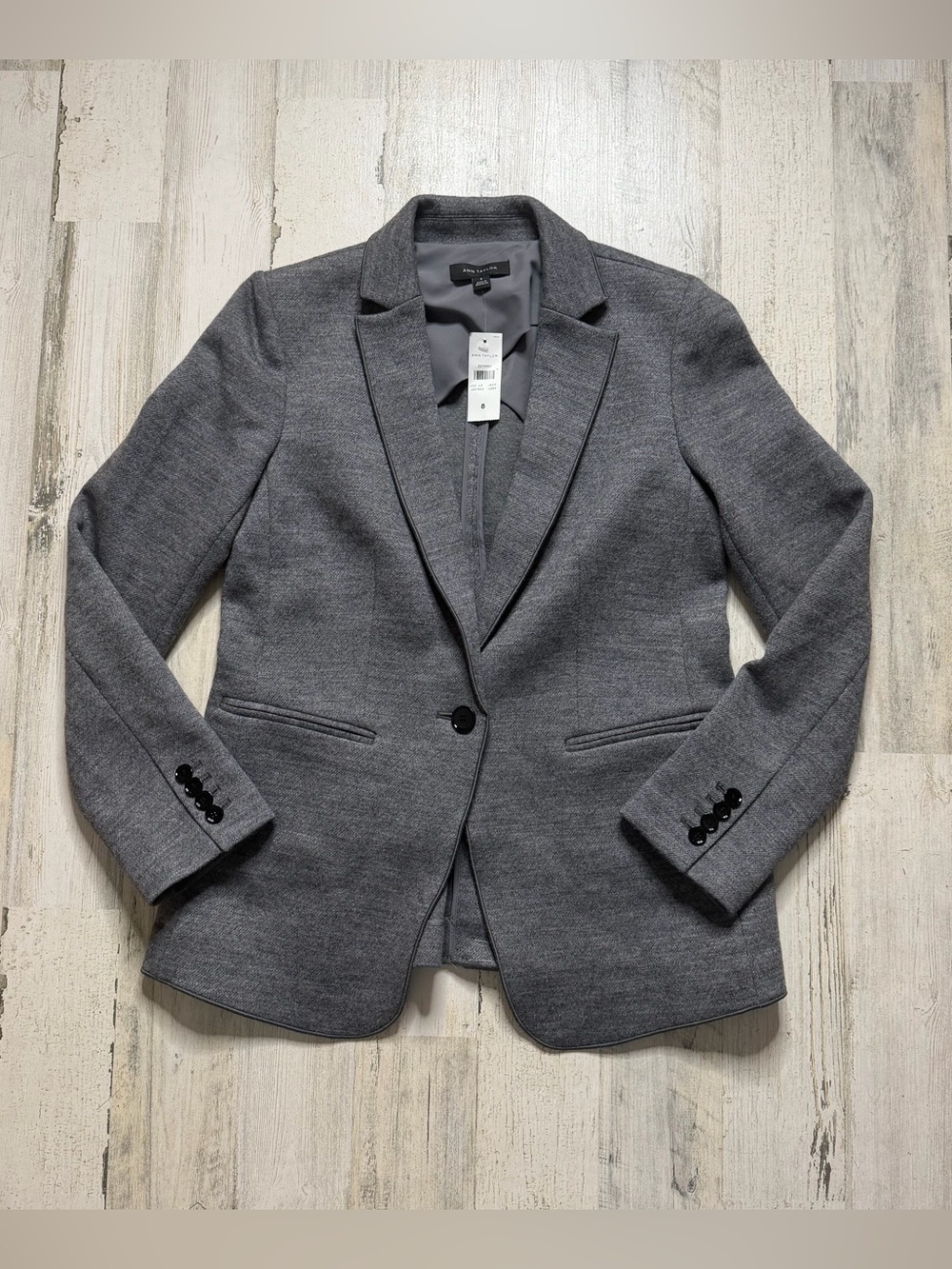 NWT Ann Taylor Gray Women's Tailored Blazer Size 8